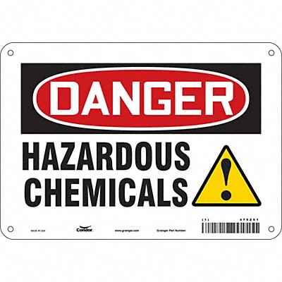 CONDOR 475Z61 Safety Sign 7 in x 10 in Aluminum