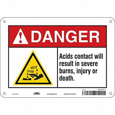 CONDOR 475Z71 Safety Sign 7 inx10 in Polyethylene