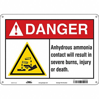 CONDOR 475Z78 Safety Sign 10 inx14 in Polyethylene