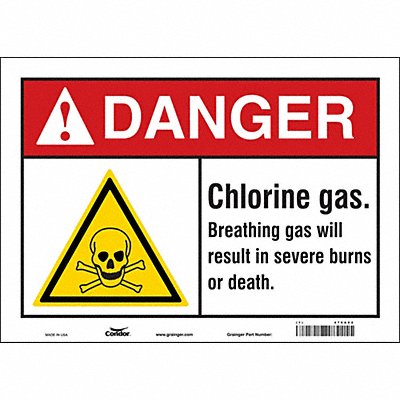 CONDOR 476A02 Safety Sign 10 inx14 in Vinyl