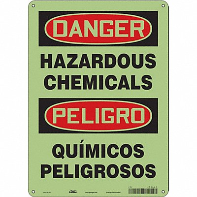 CONDOR 476A41 Safety Sign 14 in x 10 in Glow Vinyl