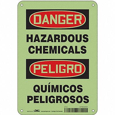 CONDOR 476A42 Safety Sign 10 in x 7 in Polyethylene