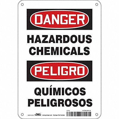 CONDOR 476A44 Safety Sign 10 in x 7 in Polyethylene