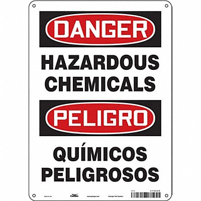 CONDOR 476A45 Safety Sign 14 in x 10 in Polyethylene