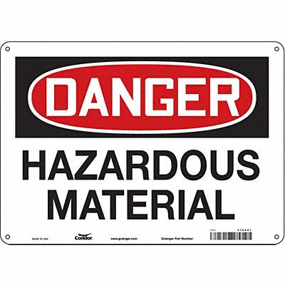 CONDOR 476A51 Safety Sign 10 in x 14 in Aluminum