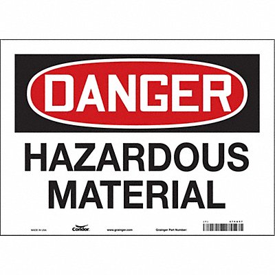 CONDOR 476A57 Safety Sign 10 in x 14 in Vinyl