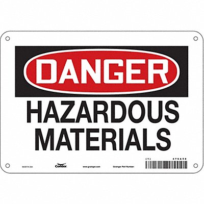 CONDOR 476A58 Safety Sign 7 in x 10 in Aluminum