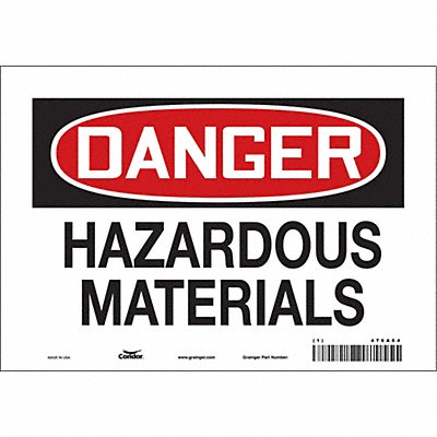 CONDOR 476A64 Safety Sign 7 in x 10 in Vinyl