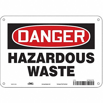 CONDOR 476A76 Safety Sign 7 inx10 in Polyethylene
