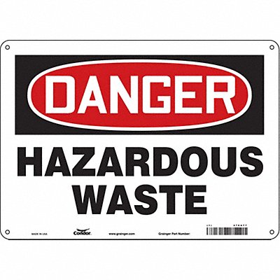 CONDOR 476A77 Safety Sign 10 in x 14 in Polyethylene