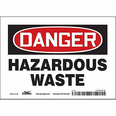 CONDOR 476A79 Safety Sign 5 inx7 in Vinyl