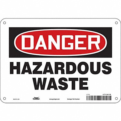 CONDOR 476A80 Safety Sign 7 in x 10 in Vinyl