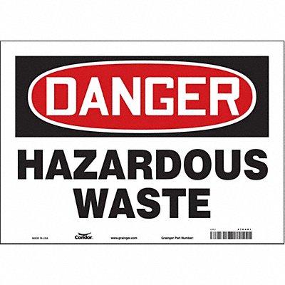 CONDOR 476A81 Safety Sign 10 in x 14 in Vinyl