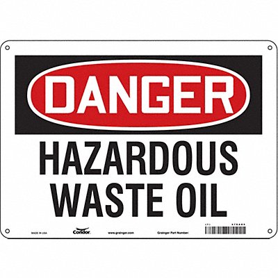 CONDOR 476A85 Safety Sign 10 inx14 in Polyethylene