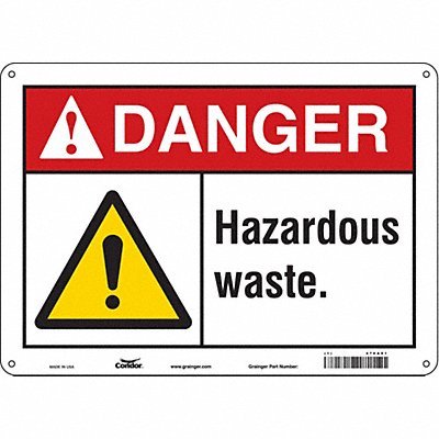 CONDOR 476A91 Safety Sign 10 in x 14 in Aluminum