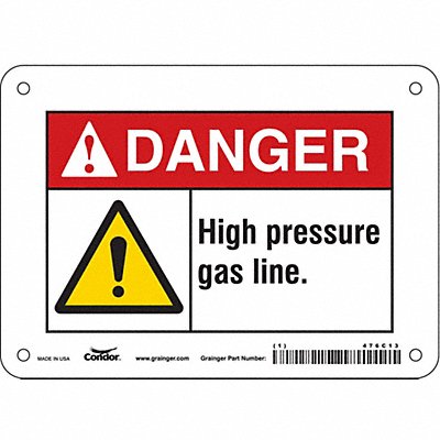 CONDOR 476C13 Safety Sign 5 in x 7 in Vinyl
