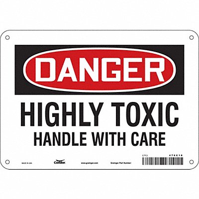 CONDOR 476C18 Safety Sign 7 in x 10 in Polyethylene