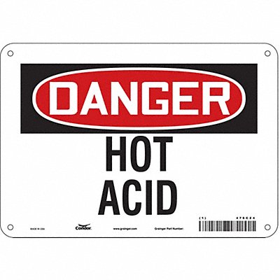 CONDOR 476C24 Chemical Sign 7 in x 10 in Aluminum