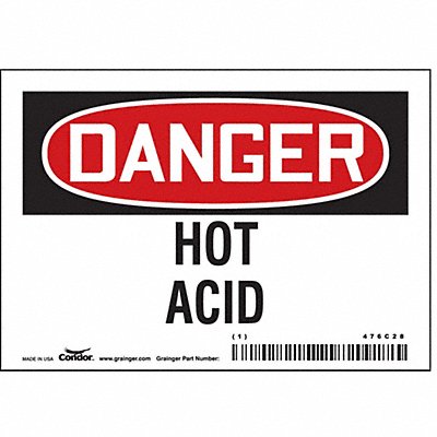 CONDOR 476C28 Safety Sign 3.5in x 5in Vinyl