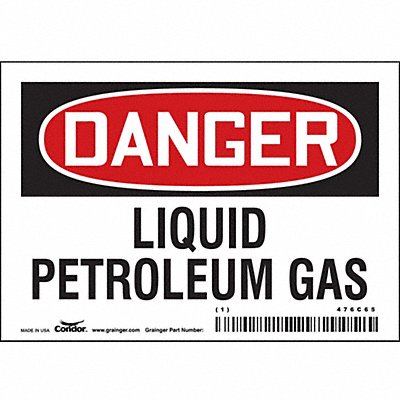 CONDOR 476C65 Safety Sign 3.5in x 5in Vinyl