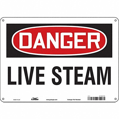 CONDOR 476C70 Safety Sign 10 inx14 in Aluminum