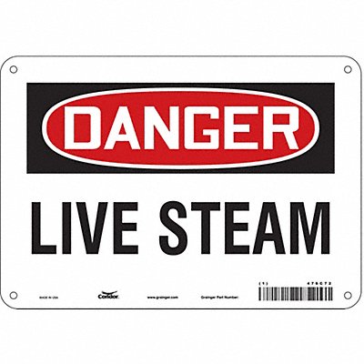 CONDOR 476C72 Safety Sign 7 inx10 in Polyethylene