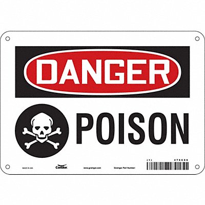 CONDOR 476C86 Chemical Sign 7 in x 10 in Aluminum