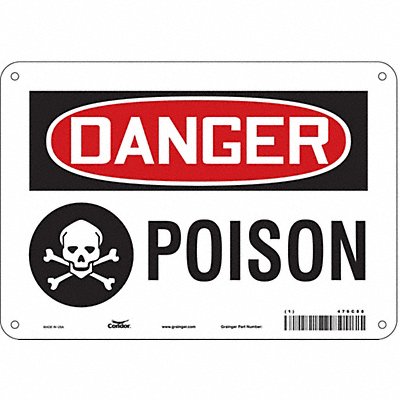 CONDOR 476C88 Safety Sign 7 inx10 in Polyethylene