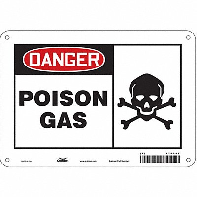 CONDOR 476C96 Safety Sign 7 inx10 in Polyethylene