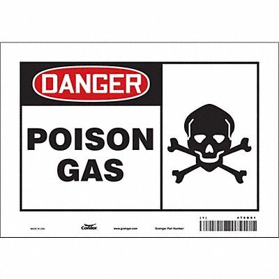 CONDOR 476D01 Safety Sign 7 in x 10 in Vinyl