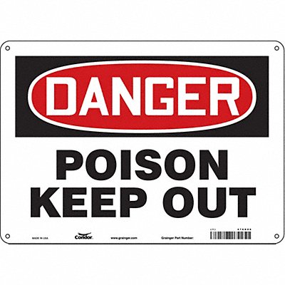 CONDOR 476D06 Safety Sign 10 in x 14 in Polyethylene