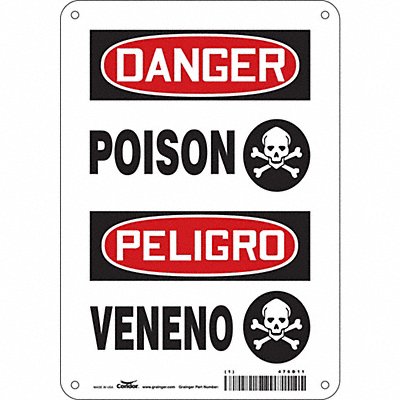 CONDOR 476D11 Safety Sign 10 inx7 in Aluminum