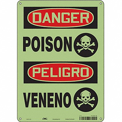 CONDOR 476D16 Safety Sign 14 in x 10 in Polyethylene