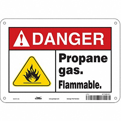 CONDOR 476D41 J8353 Chemical Sign 7 in x 10 in Aluminum