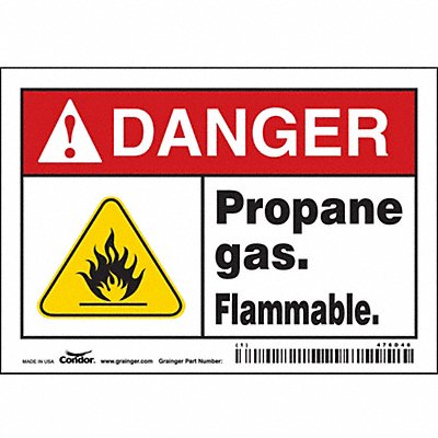 CONDOR 476D46 J8353 Safety Sign 3 1/2 inx5 in Vinyl