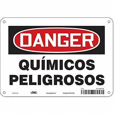 CONDOR 476D50 Safety Sign 7 in x 10 in Aluminum