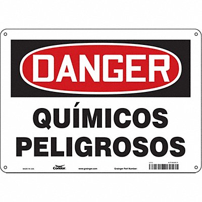 CONDOR 476D51 Safety Sign 10 inx14 in Aluminum