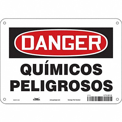 CONDOR 476D52 Safety Sign 7 in x 10 in Polyethylene