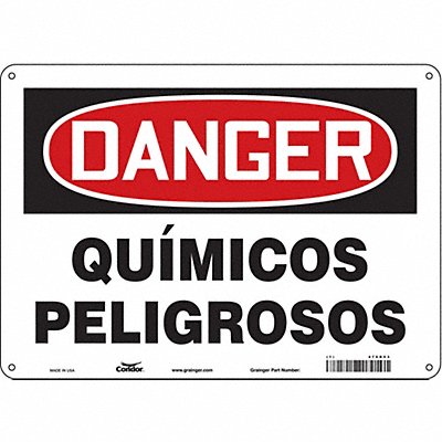 CONDOR 476D53 Safety Sign 10 in x 14 in Polyethylene