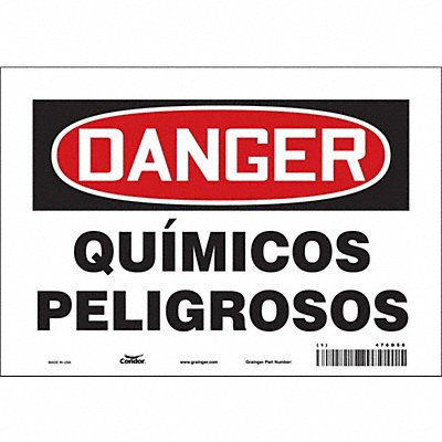 CONDOR 476D56 Safety Sign 7 in x 10 in Vinyl