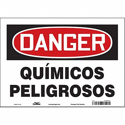 CONDOR 476D57 Safety Sign 10 in x 14 in Vinyl