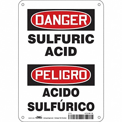 CONDOR 476D78 Safety Sign 10 in x 7 in Polyethylene