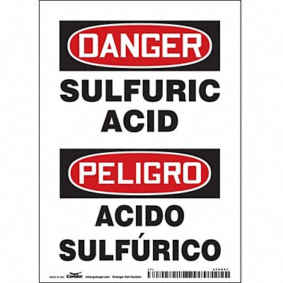 CONDOR 476D81 Safety Sign 7 in x 5 in Vinyl