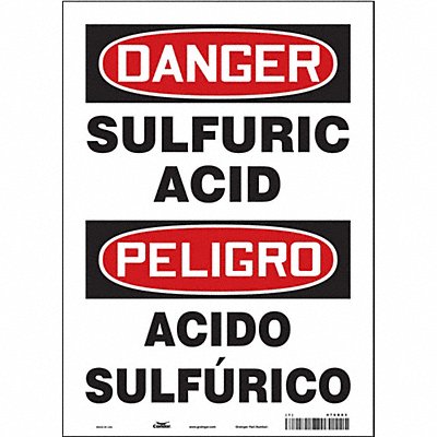 CONDOR 476D83 Safety Sign 14 in x 10 in Vinyl
