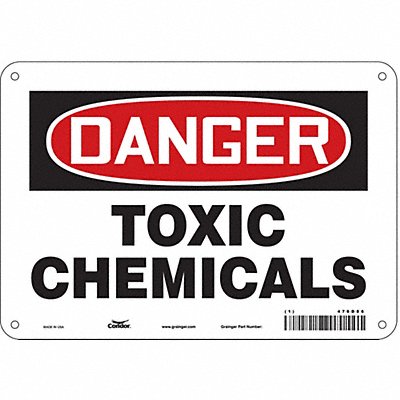 CONDOR 476D86 Safety Sign 7 in x 10 in Polyethylene