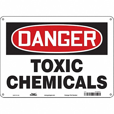 CONDOR 476D87 Safety Sign 10 in x 14 in Polyethylene