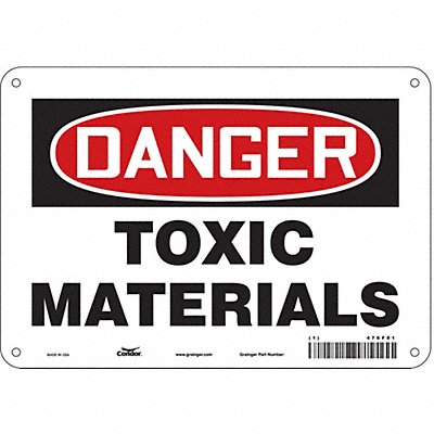 CONDOR 476F01 Chemical Sign 7 in x 10 in Aluminum