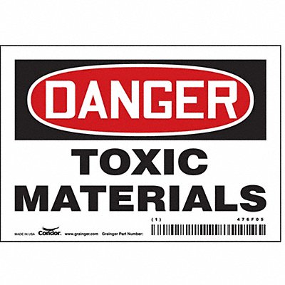 CONDOR 476F05 Safety Sign 3.5in x 5in Vinyl