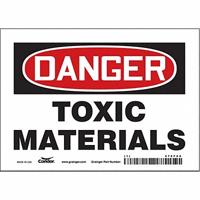 CONDOR 476F06 Safety Sign 5 in x 7 in Vinyl