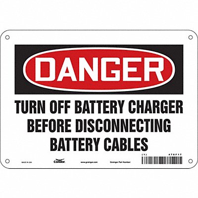 CONDOR 476F17 Safety Sign 7 in x 10 in Aluminum